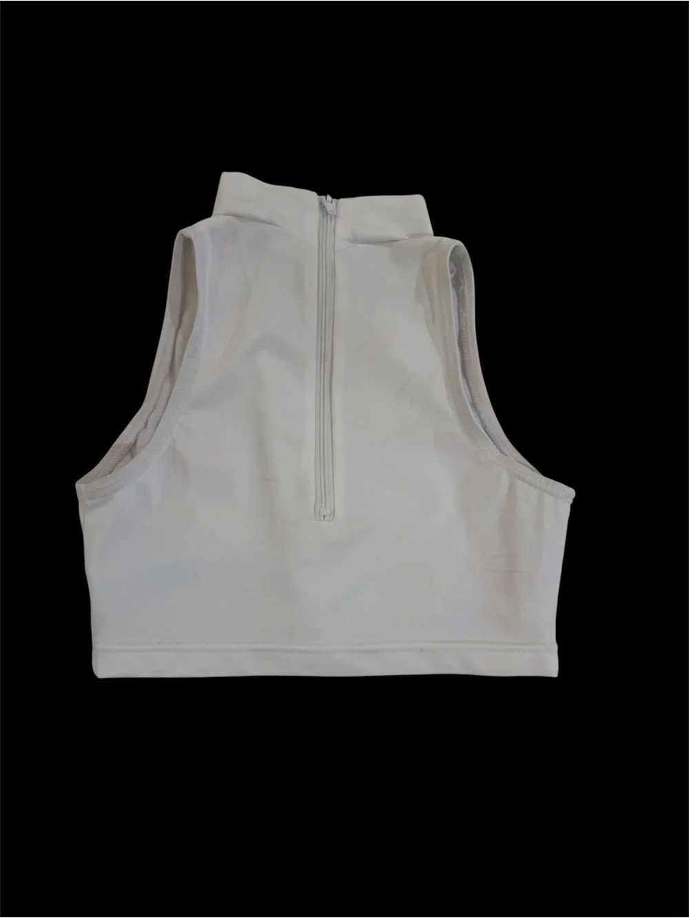 Weissman Mock Neck Sleeveless Crop - White - IC
